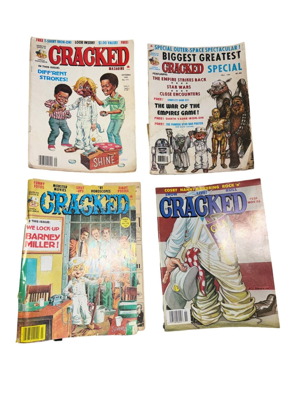 Lot of 4 Vintage CRACKED Magazine Sep 1980 #222 March 1981 #176 #171