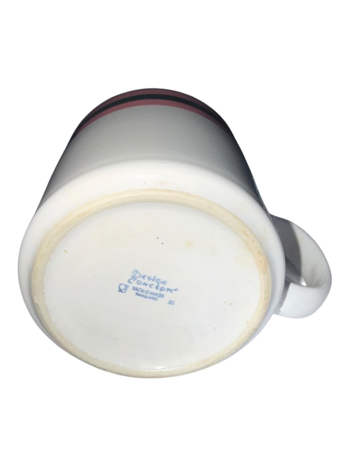 Vintage Design Concept Ceramic Striped Design Coffee Mug White - Thumbnail 5