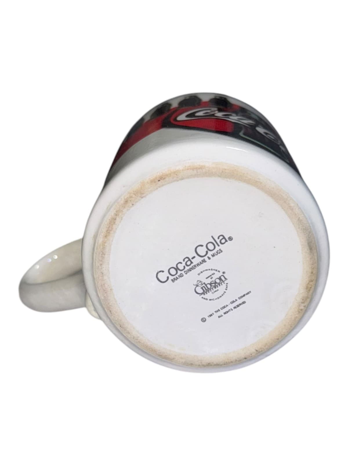 Vintage 1997 Gibson Coca-Cola Graphic Tea Coffee Mug White Ceramic - Thumbnail 6