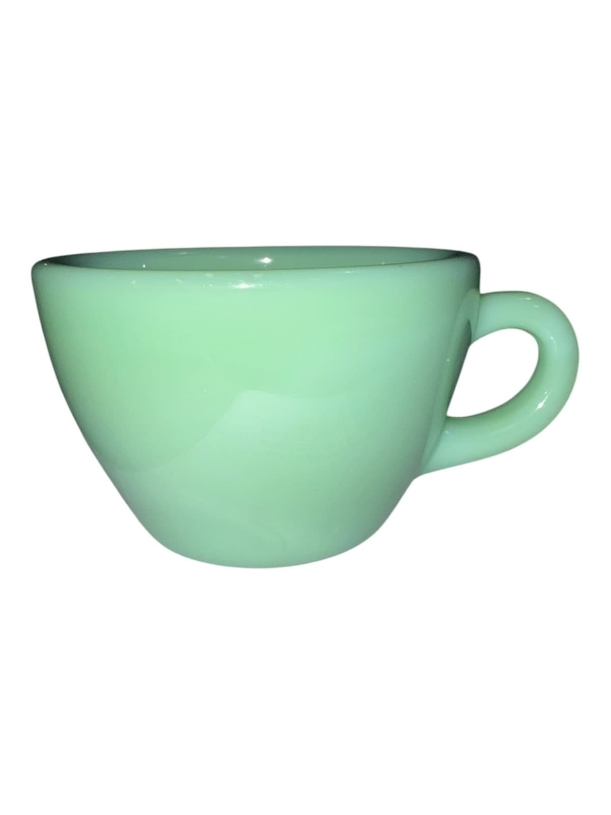 Vintage Fire-King Jadeite Tea Coffee Cup Mug Green Ceramic - Thumbnail 2