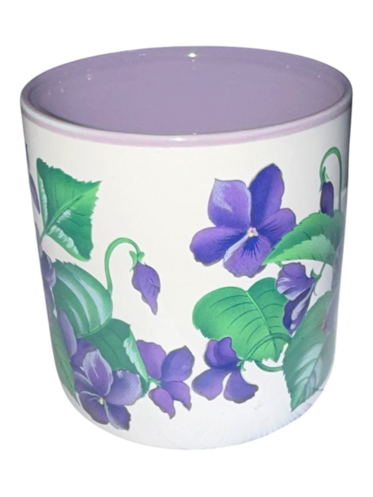 Vintage 1991 Flowers Inc Balloons Purple Floral Ceramic Coffee Tea Mug Cup - Thumbnail 3