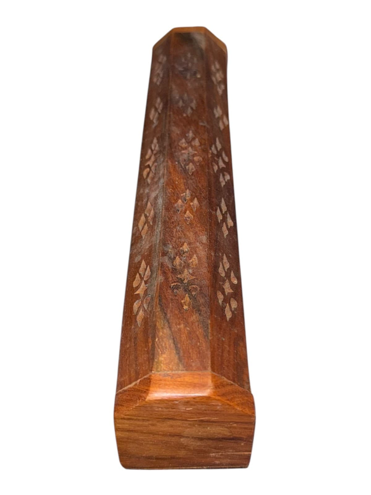 Vintage Wooden Incense Burner/Joss Sticks Storage Box Brown - Thumbnail 2