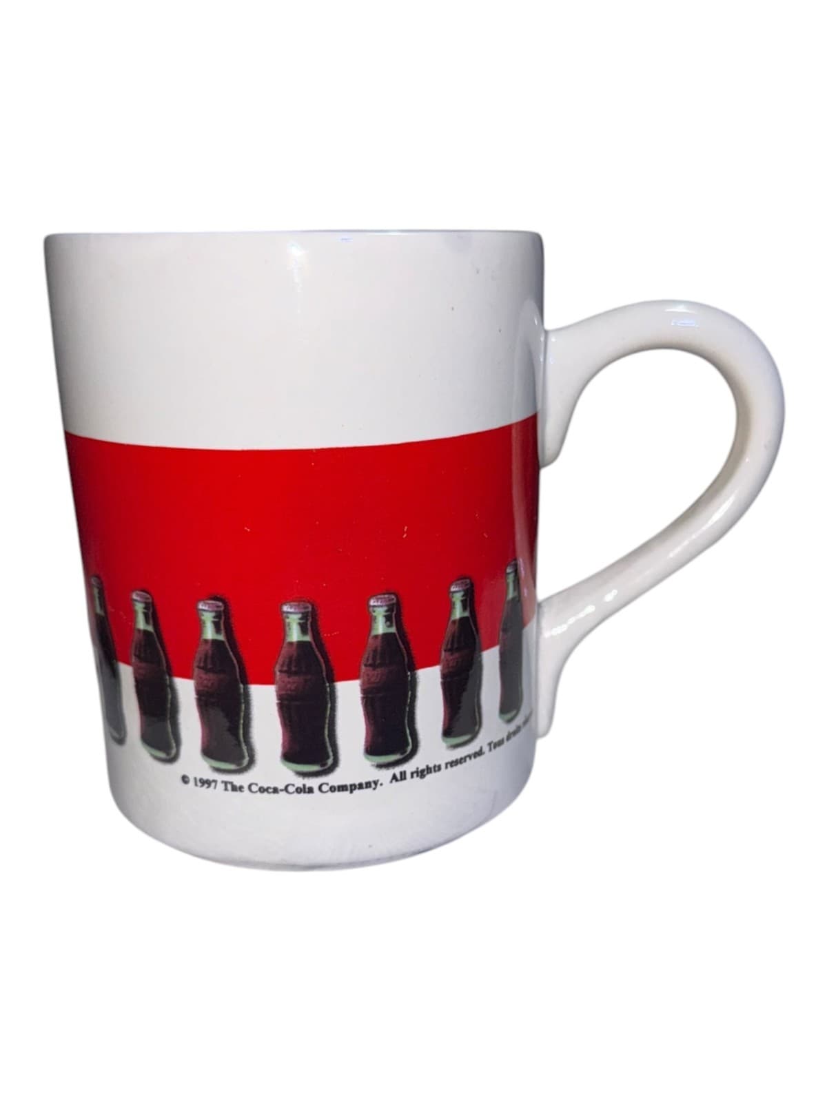 Vintage 1997 Gibson Coca-Cola Graphic Tea Coffee Mug White Ceramic - Thumbnail 5