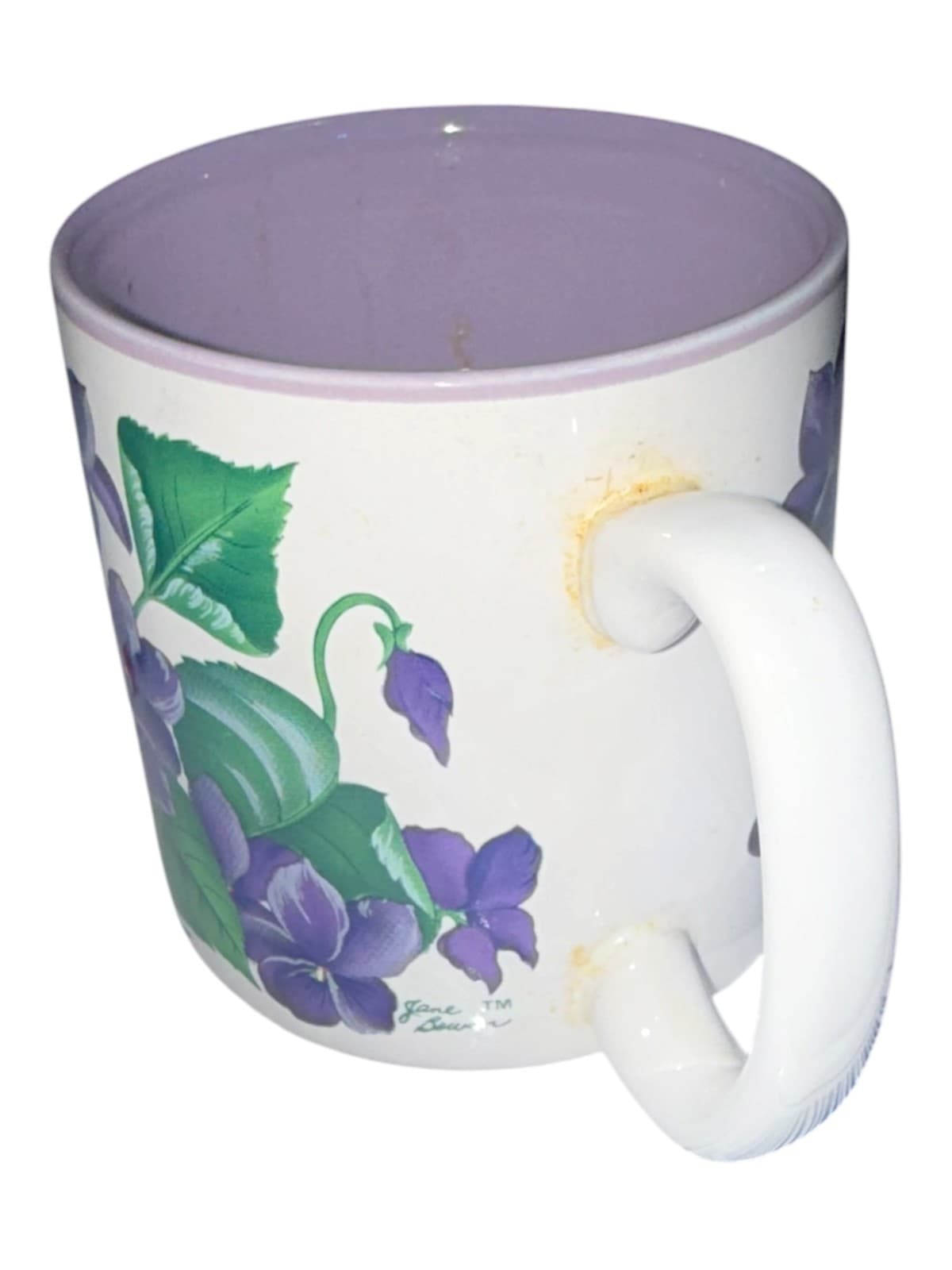 Vintage 1991 Flowers Inc Balloons Purple Floral Ceramic Coffee Tea Mug Cup - Thumbnail 4