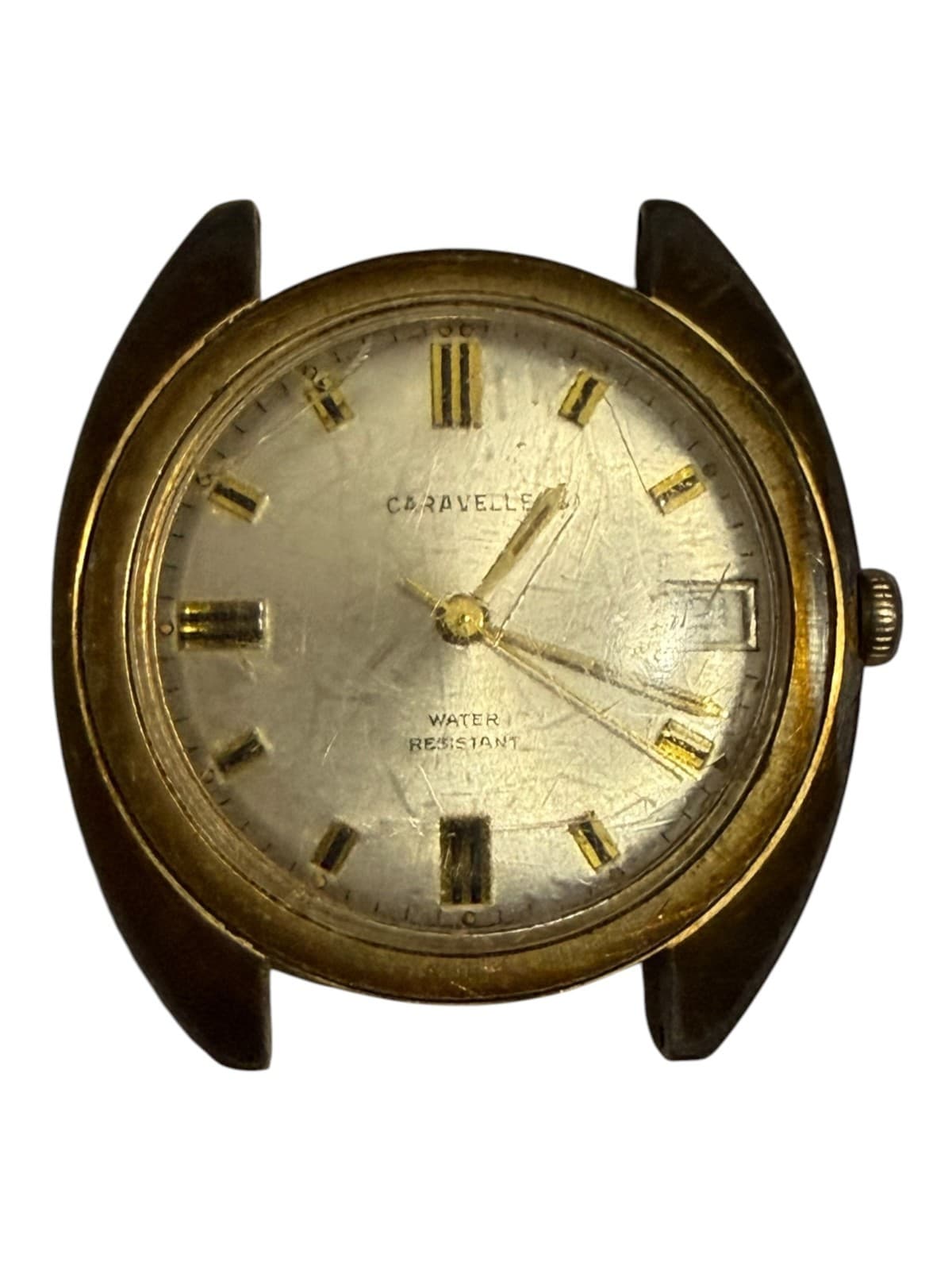 VTG Caravelle N4 Men's Gold Case Wristwatch with Date Indicator, Stainless - Thumbnail 2