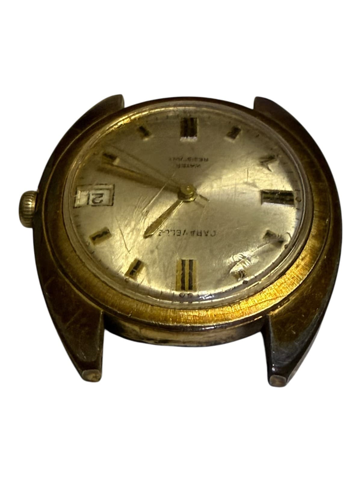 VTG Caravelle N4 Men's Gold Case Wristwatch with Date Indicator, Stainless - Thumbnail 6