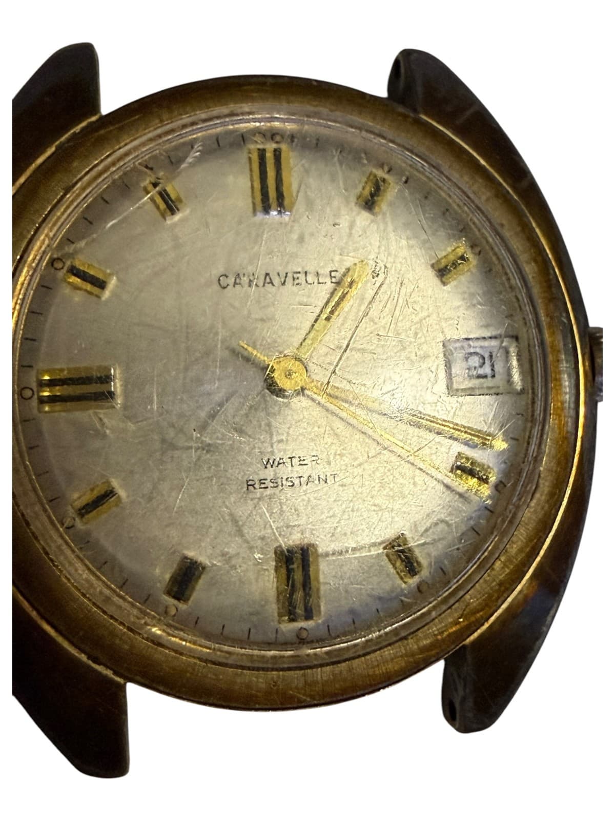 VTG Caravelle N4 Men's Gold Case Wristwatch with Date Indicator, Stainless - Thumbnail 3