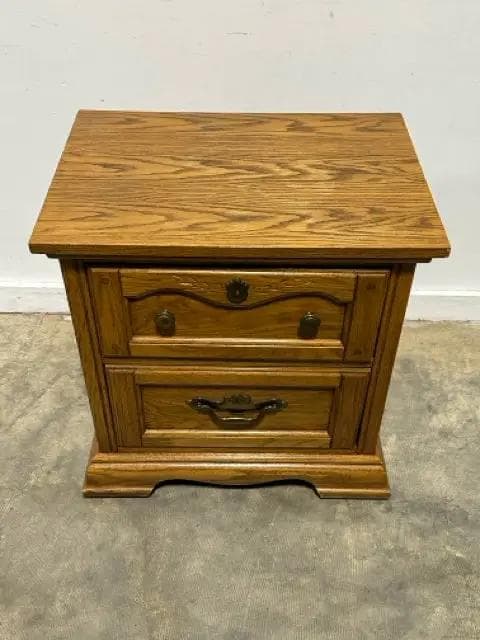 Broyhill Country French Oak 2 Drawer Nightstand - Thumbnail 2