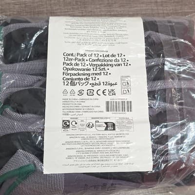 Pack of 12 Large Industrial Work Gloves Nylon Polyester Rubber