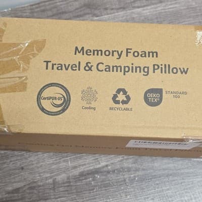 Cooling Gel Memory Foam Standard Head Pillow Blue for Travel and Camping - Thumbnail 3