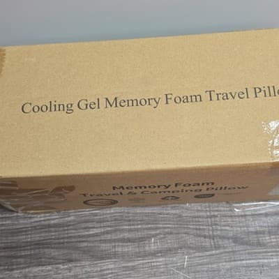 Cooling Gel Memory Foam Standard Head Pillow Blue for Travel and Camping - Thumbnail 2