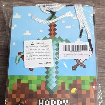 Pixelated Video Game Party Bags Multicolor Paper Set for Kids 5-12 All Occasions - Thumbnail 2