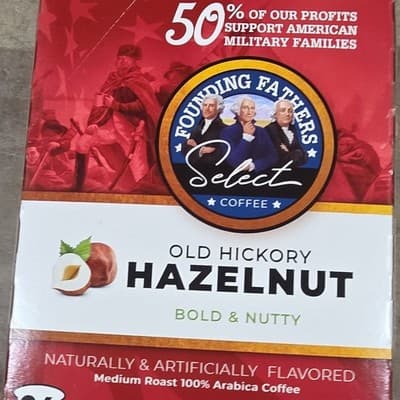Founding Fathers Select Old Hickory Hazelnut Ground Coffee Medium Roast 50 Pack