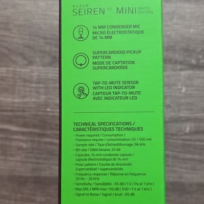 Razer Seiren V3 Mini White Edition USB Microphone Tap-to-Mute LED Supercardioid - Thumbnail 3