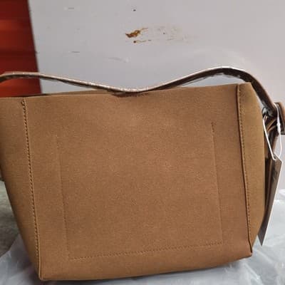 Starbox Gathering Brown Suede Shoulder Bag for Women Solid Pattern - Thumbnail 2