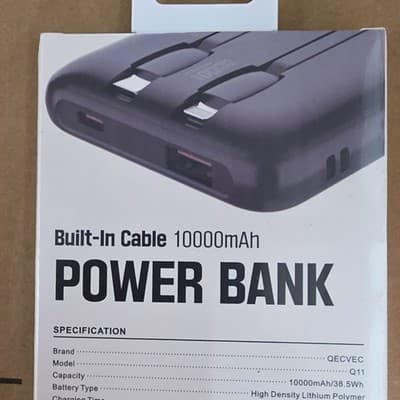 QECVEC Q11 Power Bank 10000mAh 22.5W Cool Black Type-C/Lightning LED - Thumbnail 2