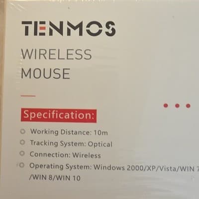 TENMOS Wireless Mouse Optical Ergonomic Silent Click Auto Sleep