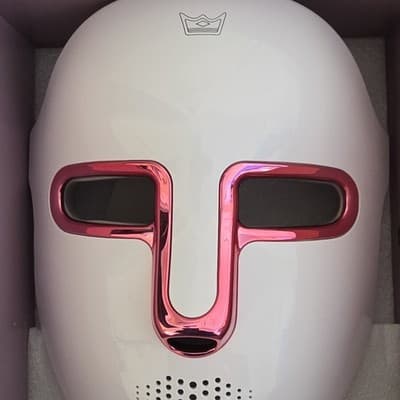 JAY SAREES Light Therapy Mask White Pink with Crown Logo Facial Skin Care Device - Thumbnail 2