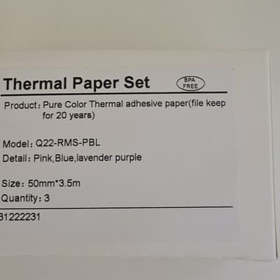 Phomemo Thermal Printer Paper Set Q22-RMS-PBL 50mm x 3.5m Pink Blue Lavender - Thumbnail 2