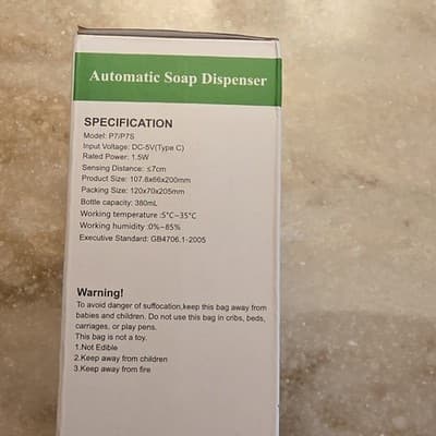 Automatic Touchless Soap Dispenser P7/P7S White Plastic Rapid Sensing - Thumbnail 3