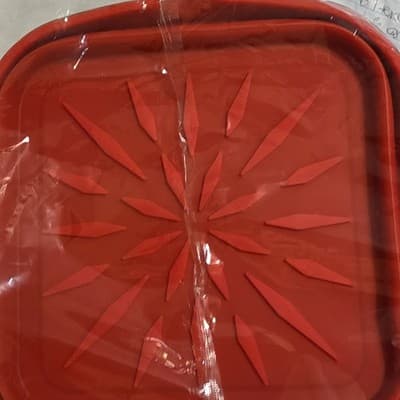Nuevo Silicone Square Pot Accessories Red Black for Air Fryer X004E3P9M9 - Thumbnail 2