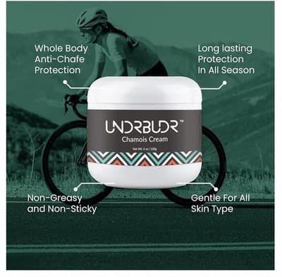 UNDRBUDR Chamois Cream, Anti Chafing Cream, Ultra Low Friction, Naturally Enr... - Thumbnail 4