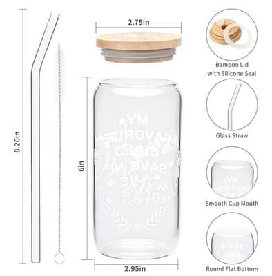best mom ever Gift Glass Cup - Thumbnail 3