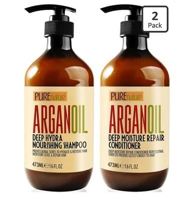 Pure Nature Lux Spa Argan Oil Shampoo & Conditioner Set - Sulfate Free Moroccan