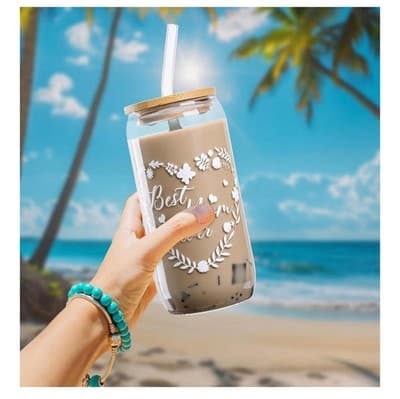 best mom ever Gift Glass Cup - Thumbnail 4