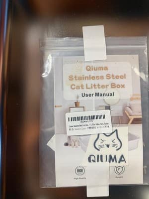 Qiuma Stainless Steel Open Cat Litter Box - Thumbnail 2
