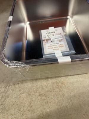 Qiuma Stainless Steel Open Cat Litter Box