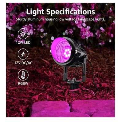 SUNVIE All-in-One LED Low Voltage Landscape Lighting Kit, 12-Pack Landscape Ligh - Thumbnail 3