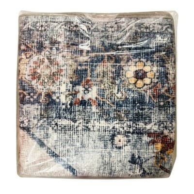zenicham Non-Slip Distressed Area Rug Blue Gray 5 x 7 ft Rectangle - Thumbnail 2