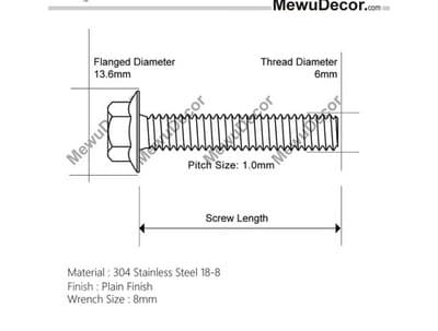 M6x25mmn Flanged Hex Head Bolt - Thumbnail 3