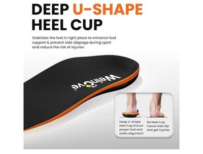 Work Boot Insoles Plantar Fasciitis - Welnove M: W 10-11.5 / M 9-10.5, Orange
