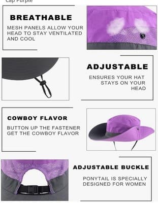 Womens Ponytail Sun Hat - Thumbnail 4