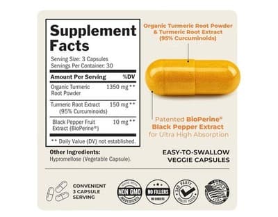 Big Schwartz Ultra Premium Tumeric Curcumin - Thumbnail 3