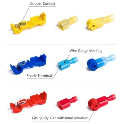 100PCS T-Tap Wire Connectors Kit Quick Splice Solderless Electrical Terminals 22 - Thumbnail 2
