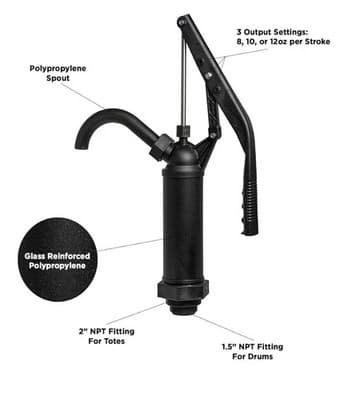 Lever Action Barrel Pump Transfer Fuel Diesel Hand PUMPS Oil 55 Gallon Drum Tank - Thumbnail 2