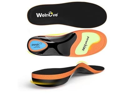Work Boot Insoles Plantar Fasciitis - Welnove M: W 10-11.5 / M 9-10.5, Orange - Thumbnail 2