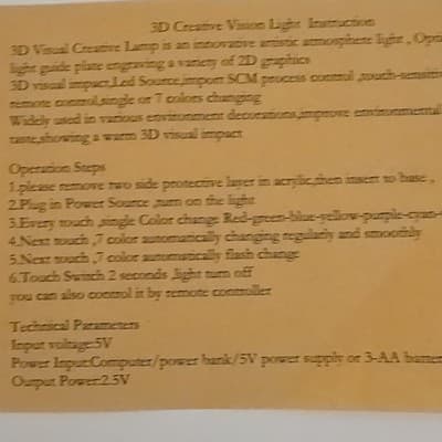 3D LED Night Light Lamp Color Changing USB Acrylic Mother's Day Remote Control - Thumbnail 3
