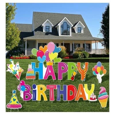 birthday party yard sign