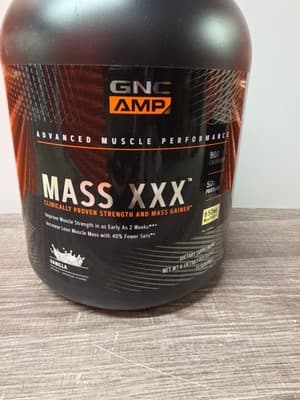 GNC Amplified Mass XXX Anabolic Mass Gainer 6 LBS Vanilla