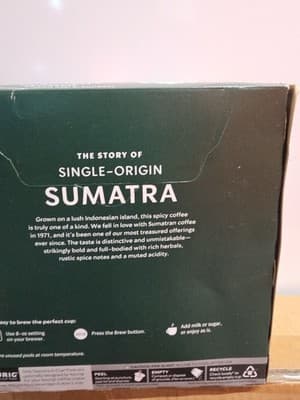 Starbucks Sumatra Single Origin Dark Roast Keurig K-Cup Coffee Pods, 32ct - Thumbnail 2