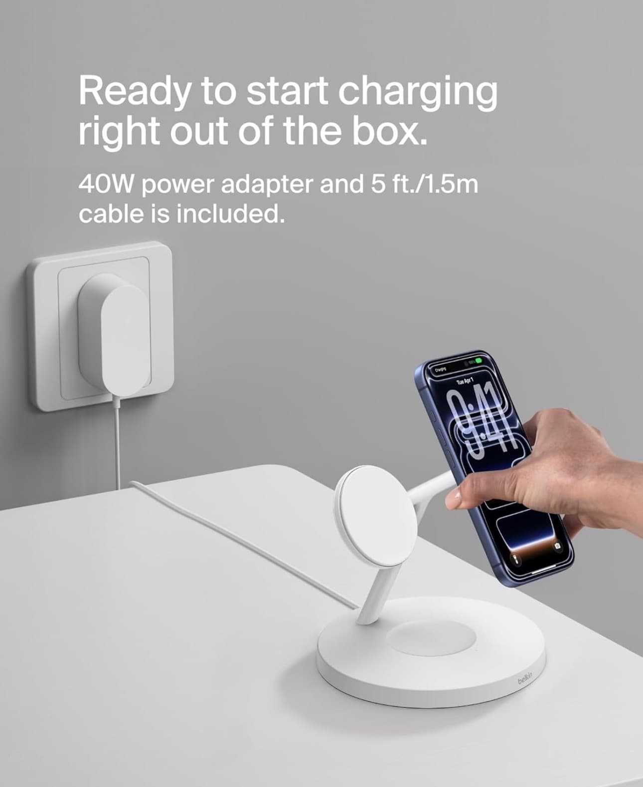 Belkin 3-in-1 Wireless Charging Station for iPhone, Apple Watch, AirPods - Thumbnail 5