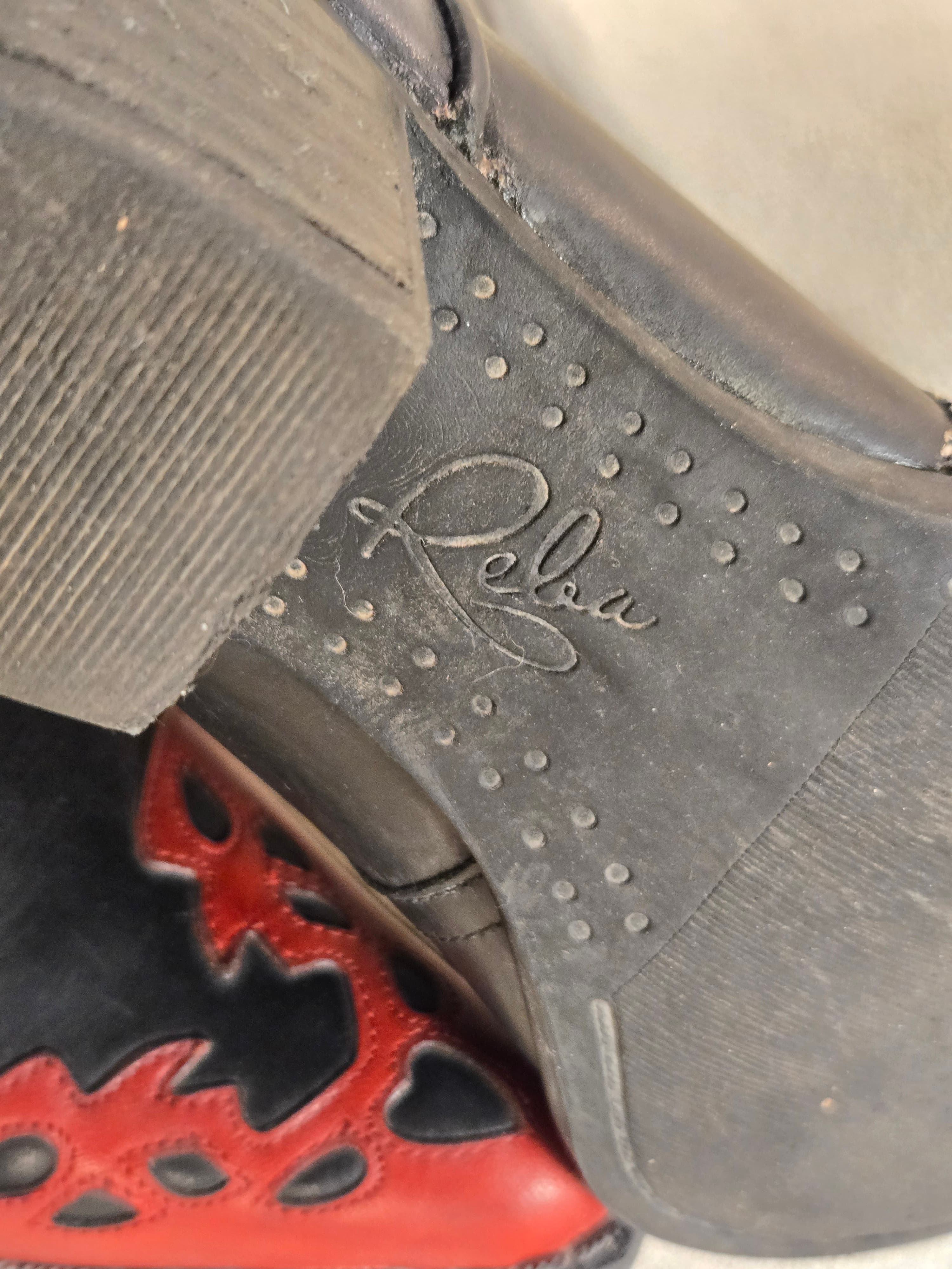 Reba McEntire Black & Red Leather Cowboy Boots - Flame Overlays - Thumbnail 10