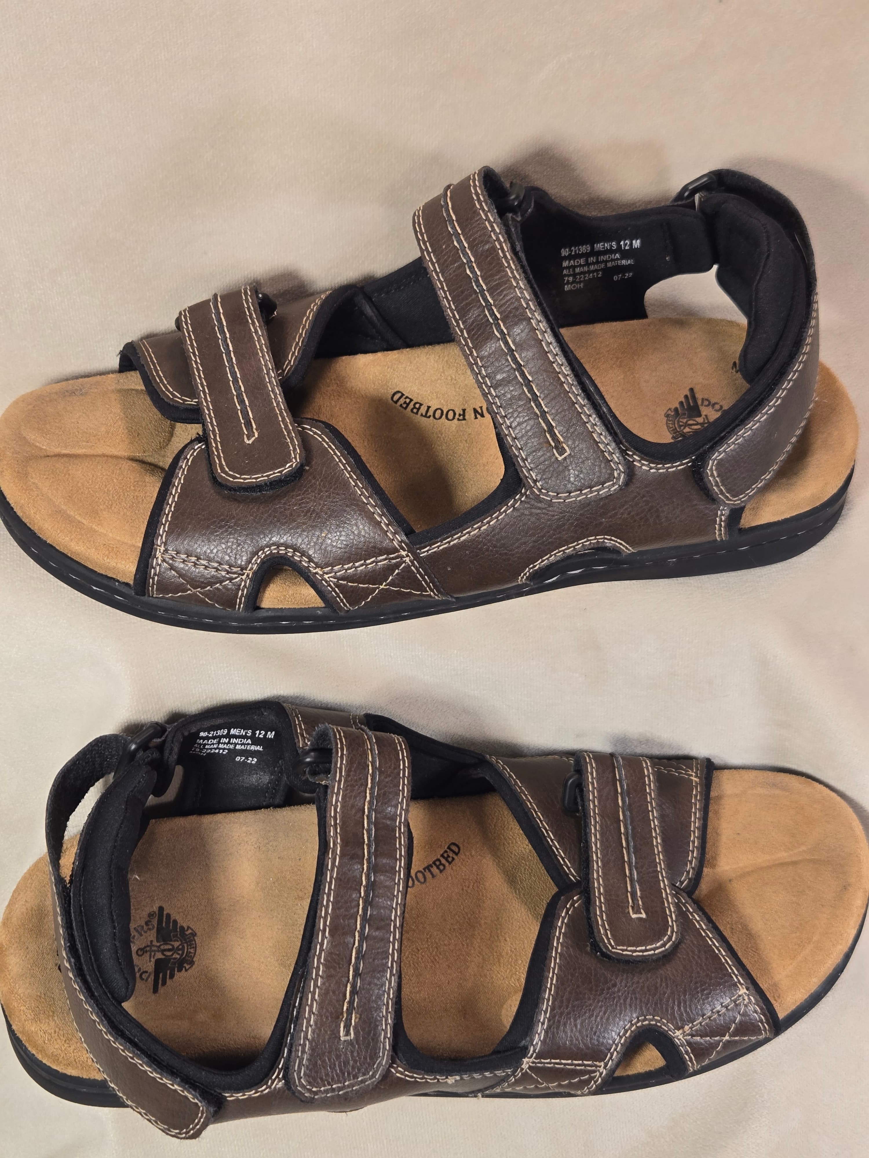 Dockers Men's Newpage Three-Strap Memory Foam Sandals - Brown - Thumbnail 6