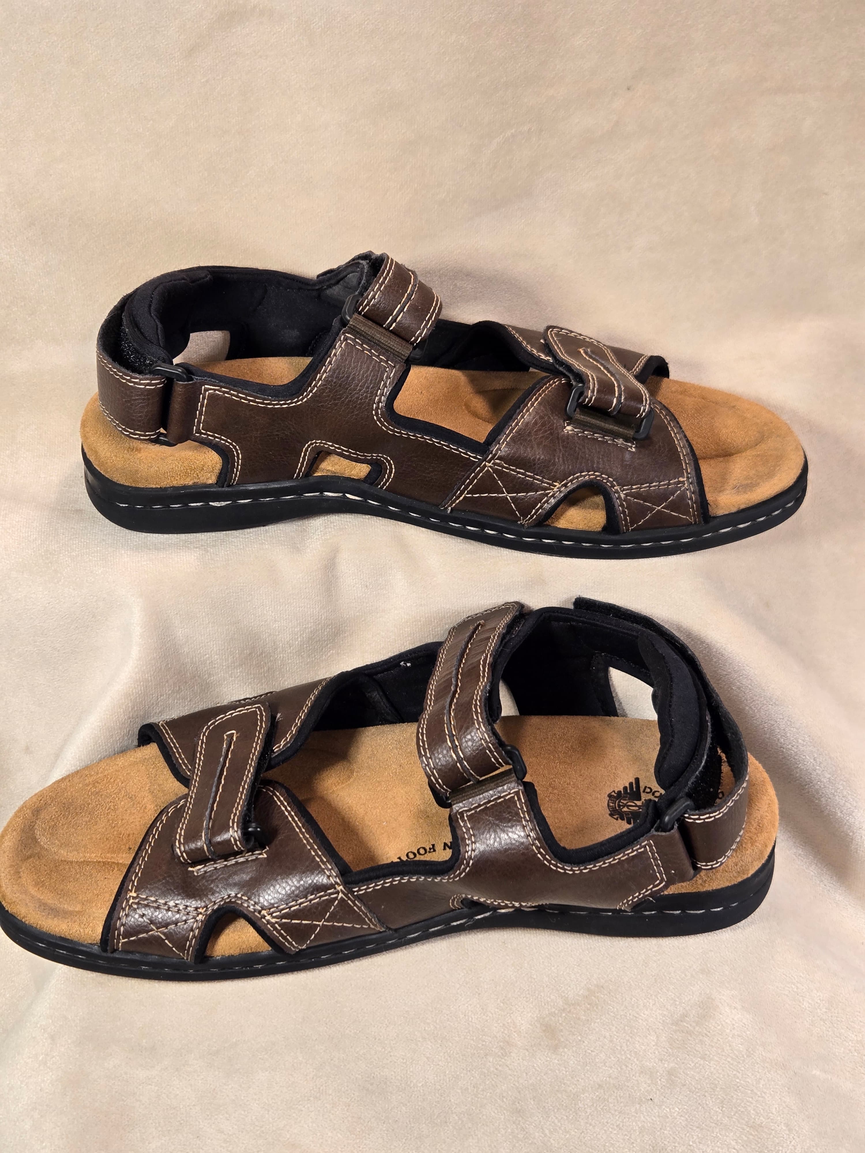 Dockers Men's Newpage Three-Strap Memory Foam Sandals - Brown - Thumbnail 7