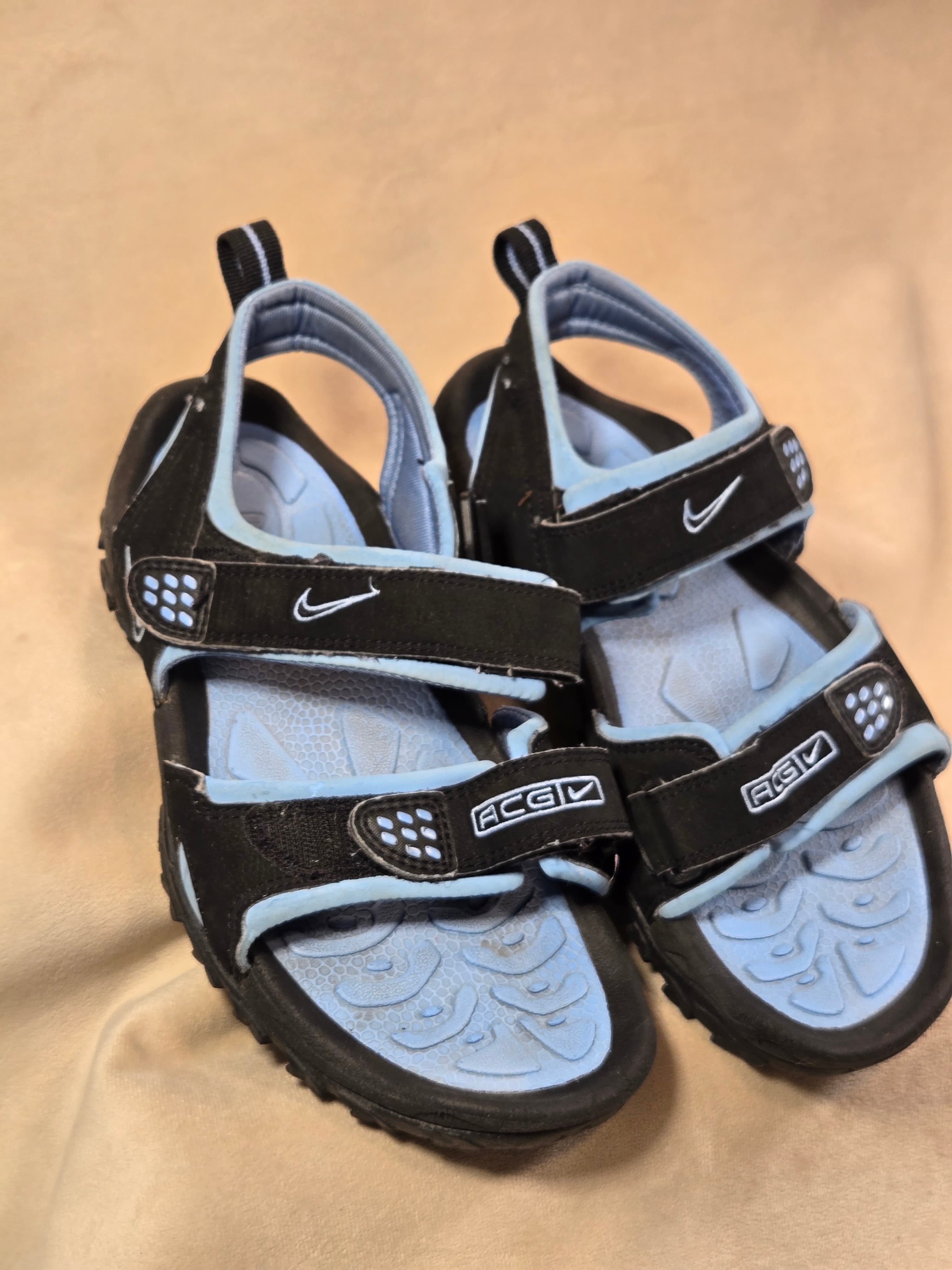 Nike ACG Air Deschutz Black Blue Adjustable Strap Sandals - Thumbnail 3