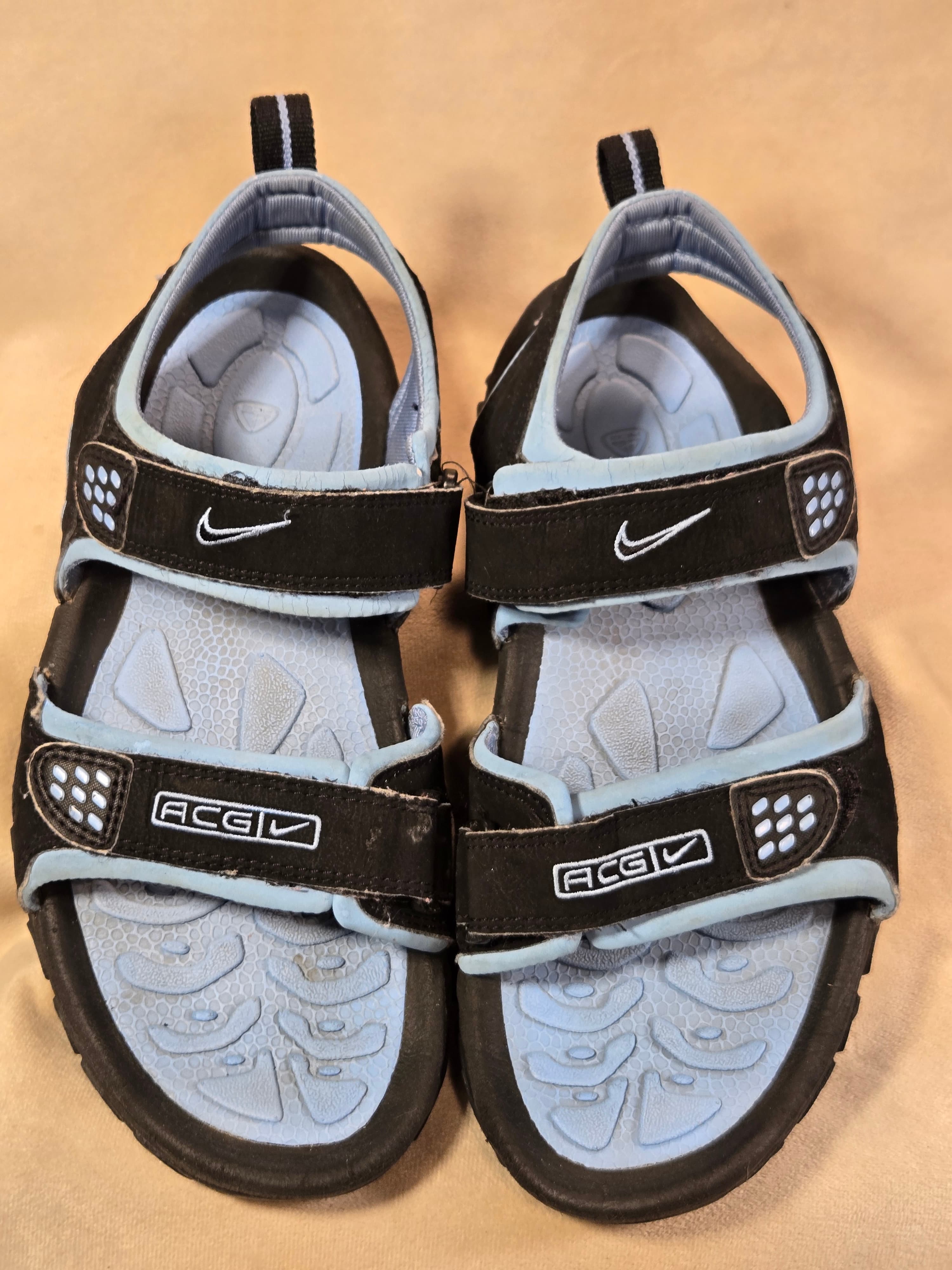 Nike ACG Air Deschutz Black Blue Adjustable Strap Sandals - Thumbnail 5